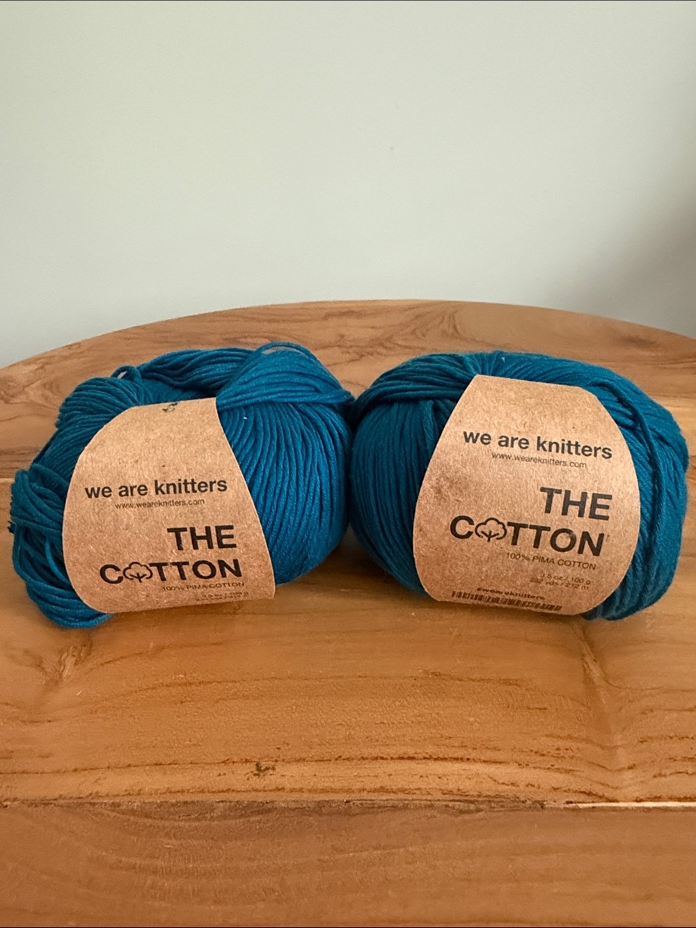 We Are Knitters 100% Pima Cotton Yarn Deep Blue Lot 2 100g / 3.5 oz Skeins